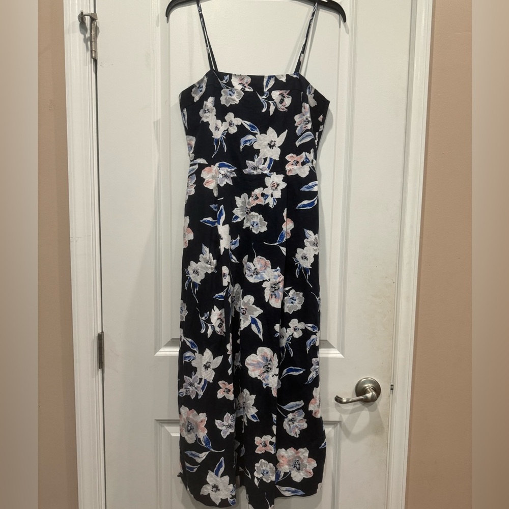 Banana Republic navy blue floral romper pockets size 0